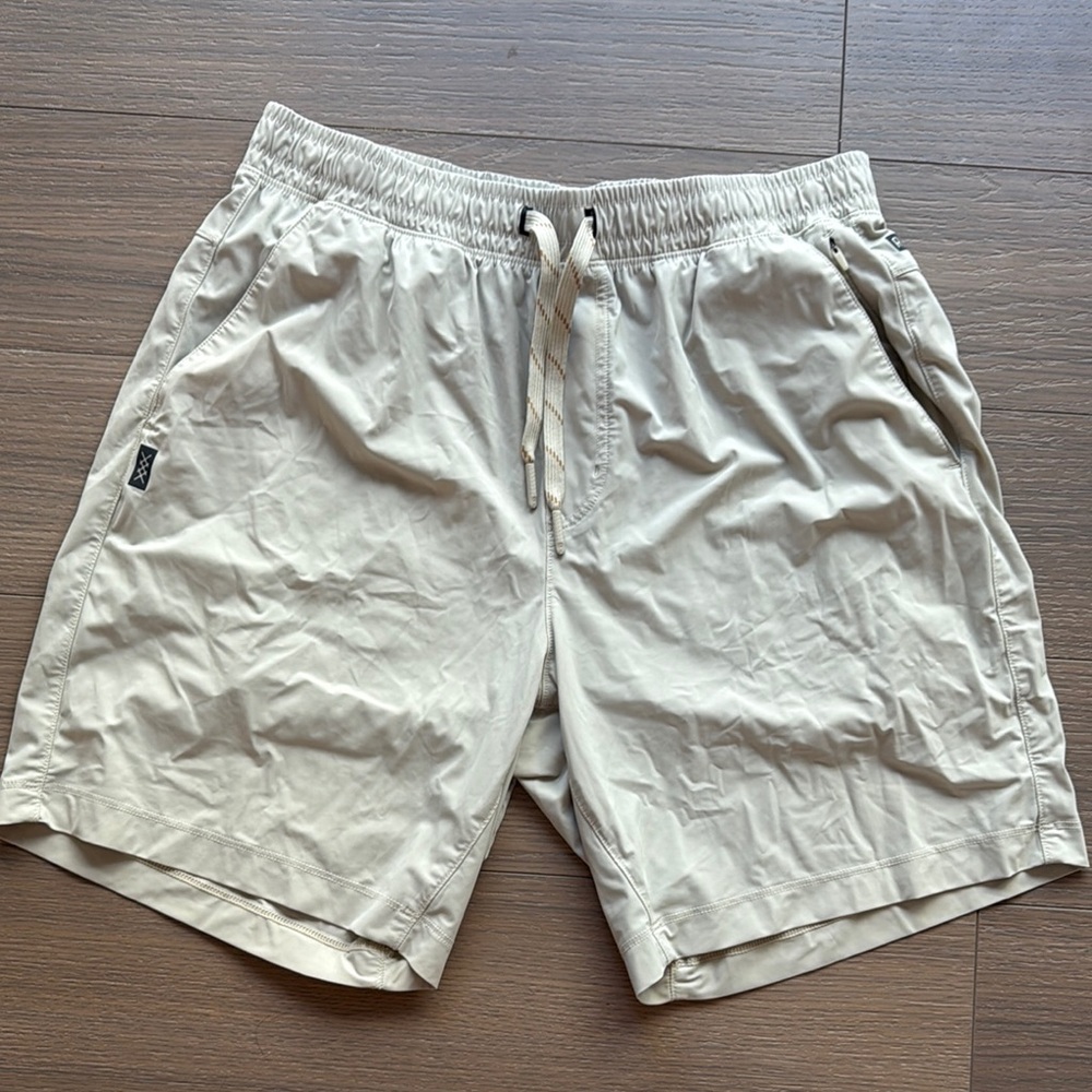 Beige Casual Shorts